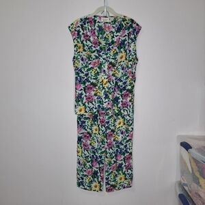 Victoria's Secret vintahe gold label floral pajama set medium